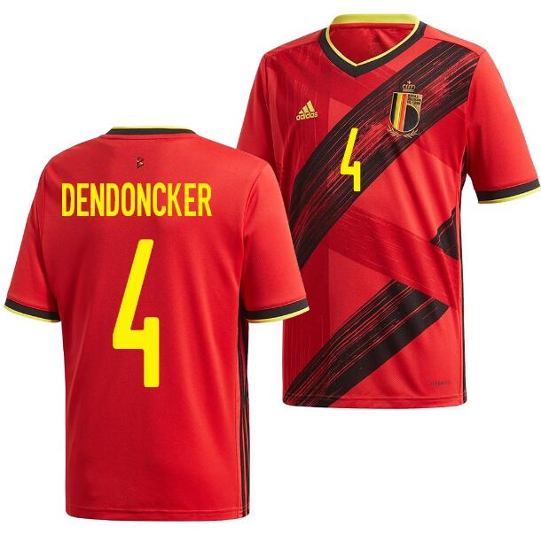 2020 EURO Belgium Home Kit Soccer Jersey Leander Dendoncker #4